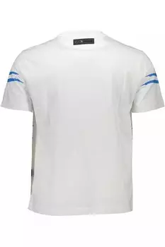 Изящная хлопковая футболка Plein Sport с яркими мужскими контрастами, белый