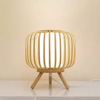 Изящная настольная лампа Asianliving из бамбука, натуральная ручная работа - Celinda D24,5xH27см Fine Asianliving