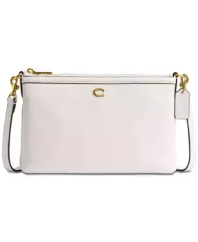 Изящная сумка-кроссбоди Legacy Zip Top Small из кожи Pebble COACH, белый