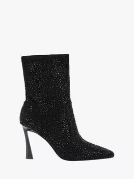 Изящно украшенные замшевые ботильоны на заостренном каблуке KG Kurt Geiger, черный