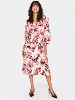 Изящное миди-платье с цветочным запахом на лифе Saint Tropez, цвет Grey/Multi