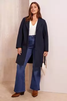 Изящное удлиненное пальто Curve Friends Like These, синий