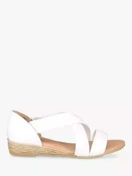 Изящные кожаные сандалии на танкетке с перекрестным ремешком Josef Seibel, белый