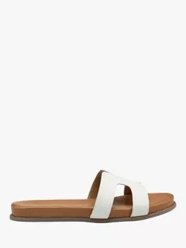 Изящные кожаные сандалии-слайдеры Ravel, белый