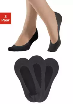 Изящные пинетки LASCANA (упаковка, 3 пары), не объемные, на хлопковой подошве, черный
