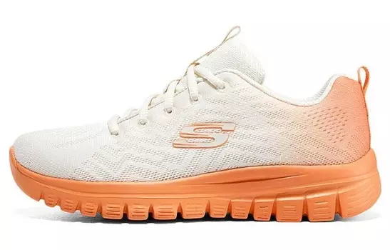 Изящные туфли для жизни женские с низким верхом, белые/оранжевые Skechers