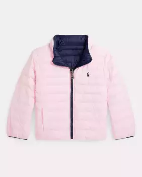 Изящный двусторонний пуховик для девочки Polo Ralph Lauren, розовый