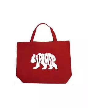 Изучите — большая большая сумка Word Art La Pop Art, синий