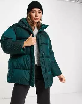 Изумрудный пуховик оверсайз ASOS DESIGN luxe