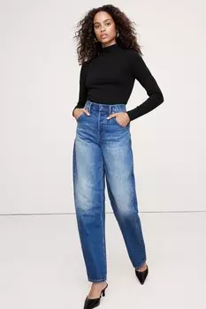 Изысканная футболка с длинным рукавом и воротником стойкой Banana Republic, черный