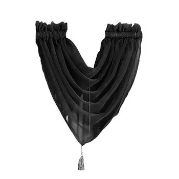 Изысканная хорошая тканая оконная марля из полиэстера, эстетичная ультратонкая прозрачная занавеска для дома винно-красного цвета. Stuttg, черный