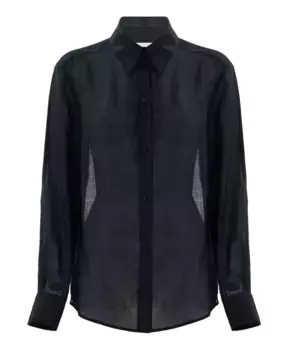 Изысканная рубашка из рами с пуговицами Kocca, черный