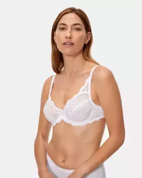 Изысканный кружевной бюстгальтер на косточках с цветочным принтом Playtex, белый
