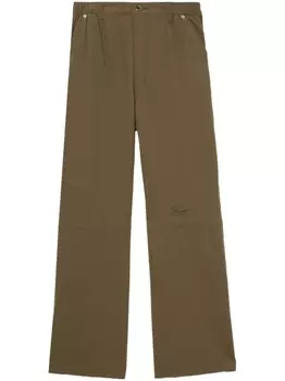 izzue брюки с вышитым логотипом, зеленый