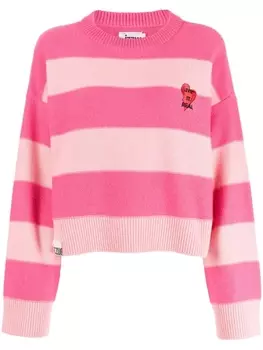 izzue джемпер из смесовой шерсти с нашивкой, розовый