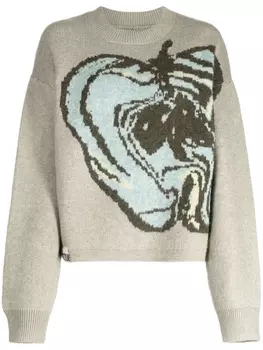 izzue джемпер вязки интарсия, зеленый