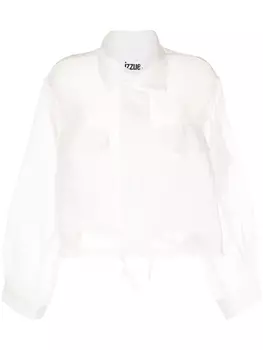 izzue куртка с прозрачными вставками, белый