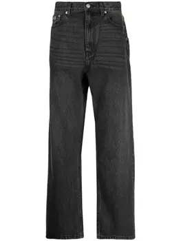 izzue mid-rise straight-leg jeans, черный