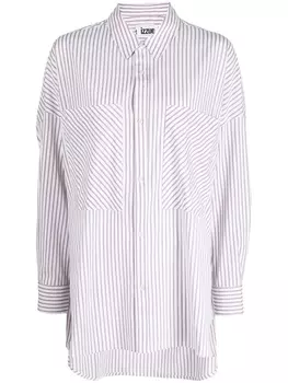 izzue полосатая рубашка с асимметричным подолом, белый