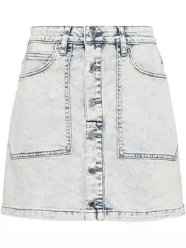 Izzue потертая джинсовая мини-юбка, синий