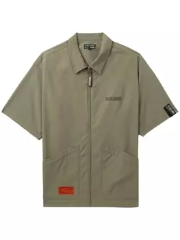 izzue рубашка на молнии с логотипом, нейтральный цвет