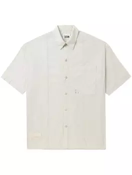 izzue рубашка с логотипом и вставками, серый