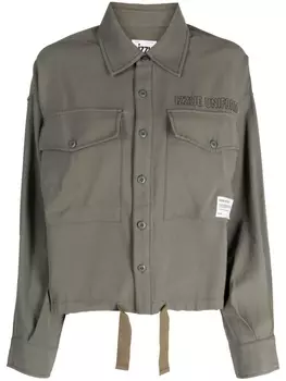 izzue рубашка с вышитым логотипом, зеленый