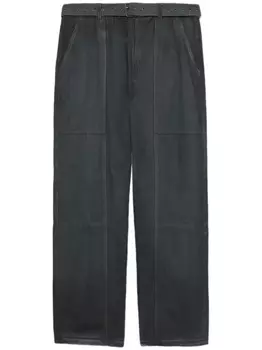 izzue широкие брюки с поясом, серый