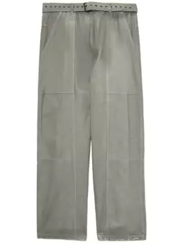 izzue широкие брюки с поясом, серый