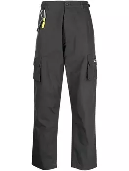 izzue straight-leg cotton cargo trousers, черный