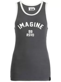 Izzue топ без рукавов с графичным принтом, серый