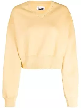 Izzue укороченная толстовка с кристаллами, желтый