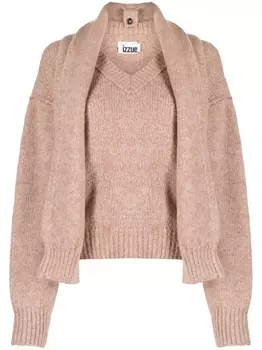 izzue укороченный джемпер с шарфом, розовый
