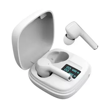J86 Беспроводные наушники Bluetooth-совместимые 5.0 Сенсорное управление ABS Наушники-вкладыши с задержкой ABS для музыки-белый Roadoor