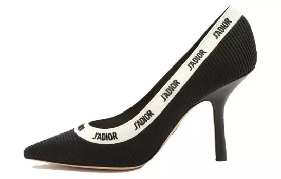 J"AВысокие каблуки женские черные/белые Dior