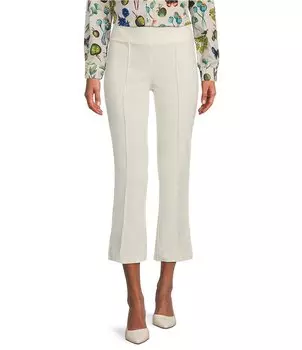 J.McLaughlin Ivy Укороченные брюки с расклешенным подолом и передним швом, слоновая кость