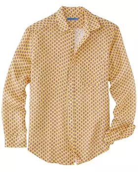 J.McLaughlin Mini Surf Paisley Gramercy льняная тканая рубашка, желтый