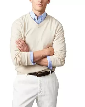 J.McLaughlin Свитер Milton из кашемира с V-образным вырезом, серый