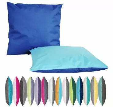 JACK 2-цветная двусторонняя подушка для отдыха на открытом воздухе 45x45 см, декоративная подушка с наполнителем, водонепроницаемая подушка для сиденья, садовый стул, эффект лотоса, цвет: синий - голубой