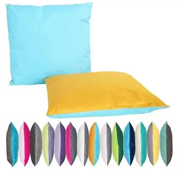 JACK 2-цветная двусторонняя подушка для отдыха на открытом воздухе 45x45 см, декоративная подушка с наполнителем, водонепроницаемая подушка для сиденья, садовый стул, эффект лотоса, цвет: золотой - голубой