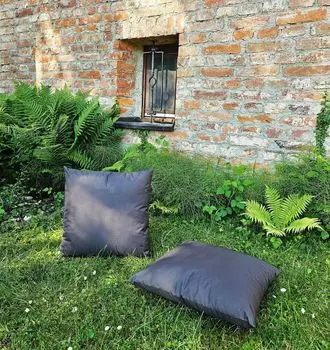 JACK 2 подушки для отдыха на открытом воздухе размером 50x50 см, декоративная подушка с наполнителем размера XXL, водоотталкивающая подушка сиденья, садовый стул, эффект лотоса, цвет: антрацит, серый