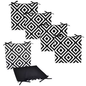 JACK 4x двусторонние подушки для стульев с мотивом для улицы 40 x 40 см, подушки для отдыха, водонепроницаемая подушка для сиденья, эффект лотоса для сада, цвет: абстрактный