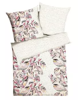 JACK by Kaeppel Edel Seersucker Двустороннее постельное белье из 2-х предметов Abstract Jungle Pink Orange Простыни кремового цвета, размер: 135x200см.