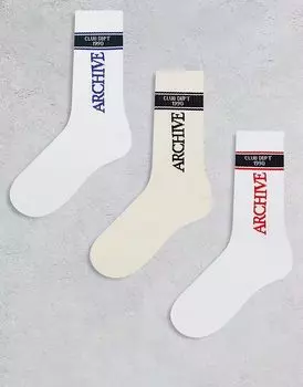 Jack & Jones 3 пары спортивных носков с контрастными носками белого цвета