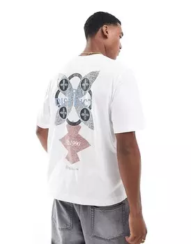 Jack & Jones – белая футболка оверсайз с художественным принтом на спине