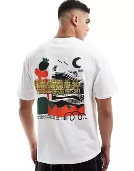 Jack & Jones > Белая > Футболка с графикой > Художественная выставка в рамке