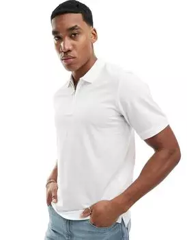 Jack & Jones — белая рубашка-поло на молнии