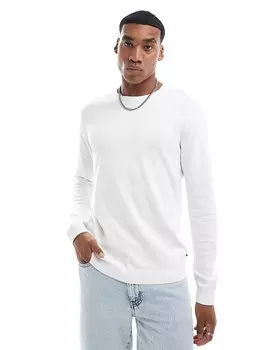 Jack & Jones – Белый свитер с круглым вырезом