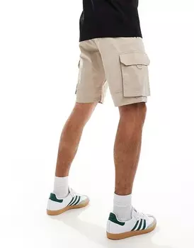 Jack & Jones – Бежевые шорты в стиле милитари