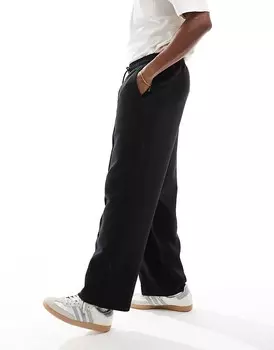 Jack & Jones – черные элегантные широкие брюки из джерси